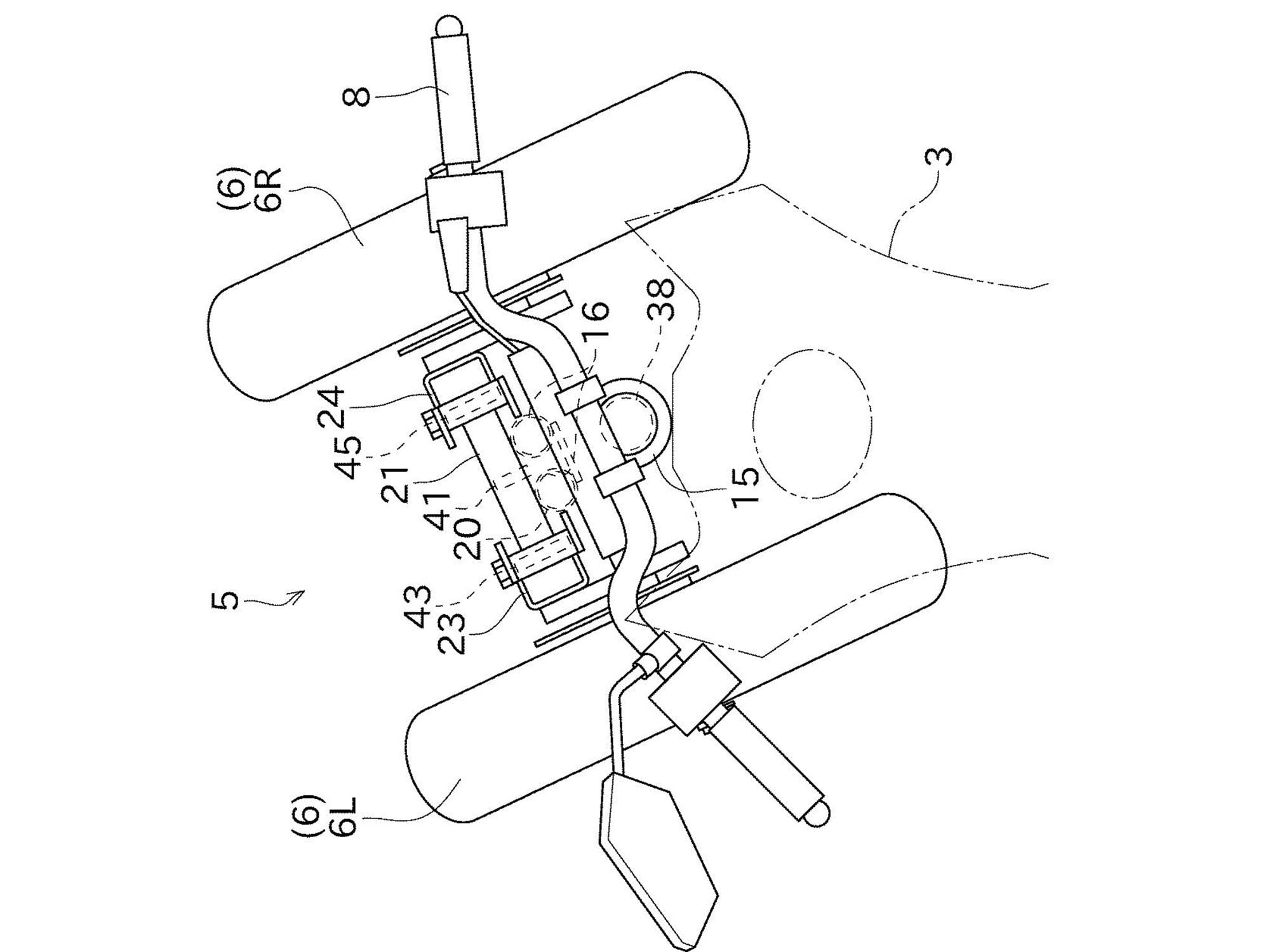 Wheels are turned with the forks, as on two-wheelers; the simpler and lighter design should benefit handling as well as overall cost.