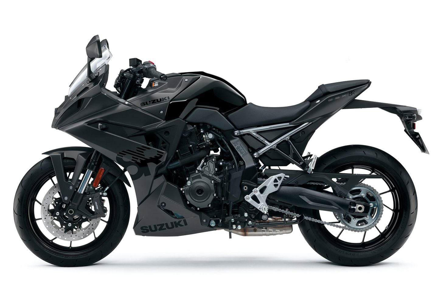 The 2024 Suzuki GSX-8R in black.