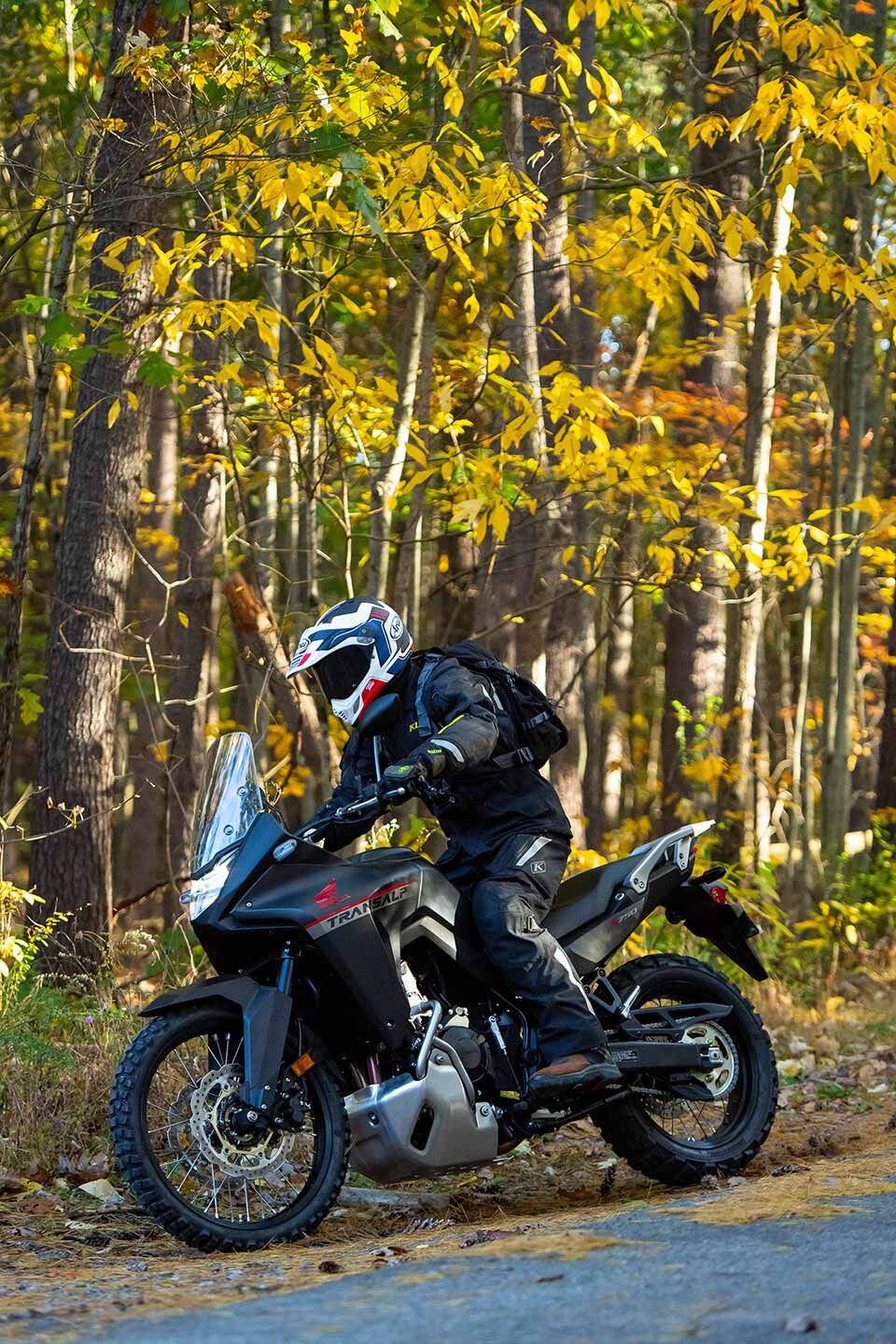 The tall handlebar and slim midsection put riders in an aggressive position when standing up.