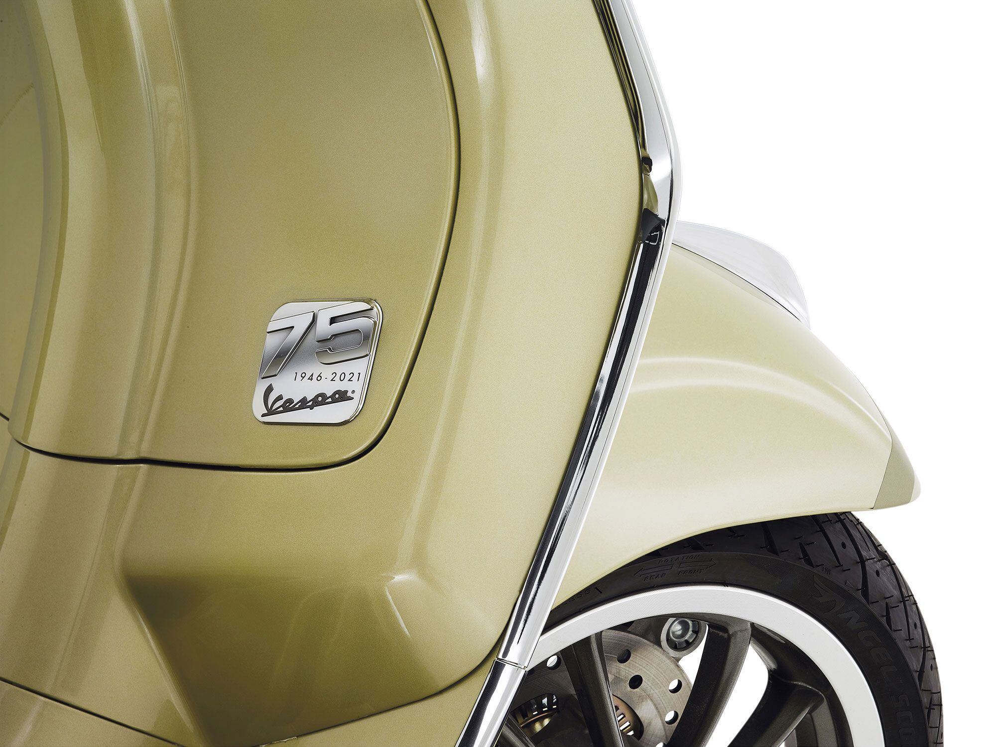 Special badging is just one of the additional touches on the 75th Anniversary Edition Vespa models.