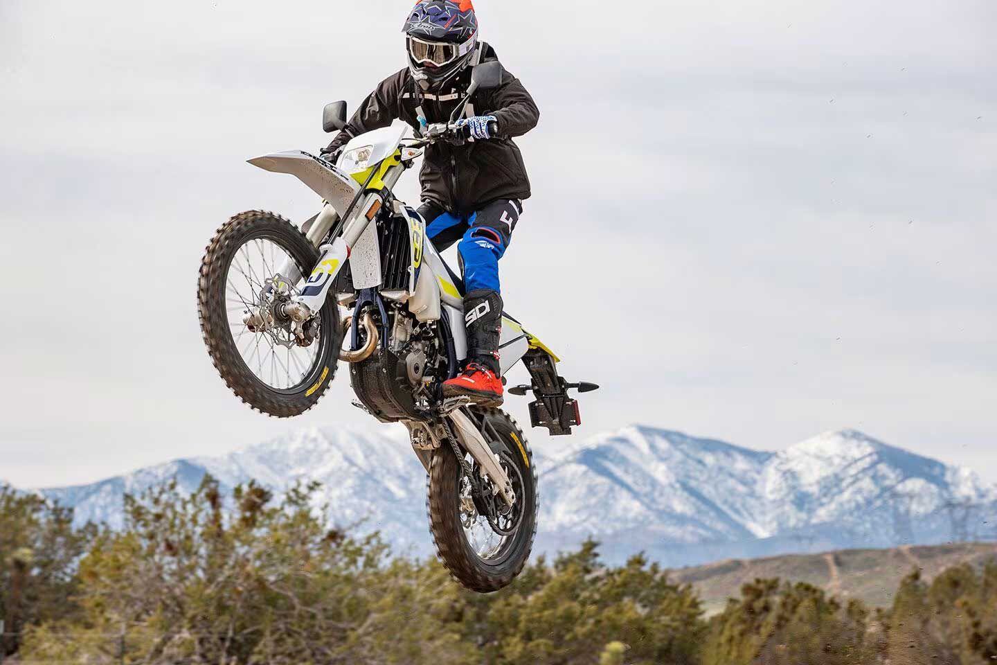 Husqvarna’s 2023 FE 350s is one of the lightest dual sport motorcycles, weighing in at just 255 pounds on the CW scales.