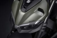 ducati streetfighter v2 matte and metallic green colorway led headlight details