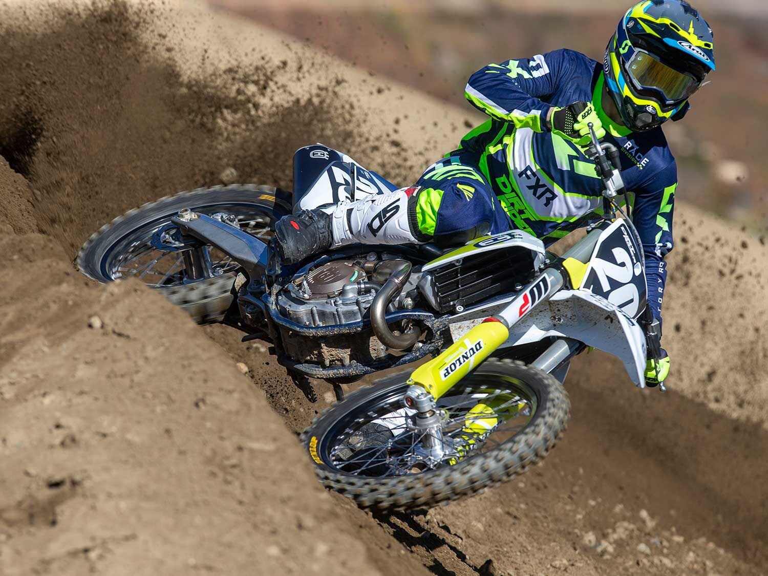 “Although the Husqvarna is very mellow from the low-end to midrange, the power is nice on the top-end. I wasn’t very impressed with its Magura hydraulic clutch as I felt like it needed more input to help with shifting.” <em>—Michael Wicker</em>
