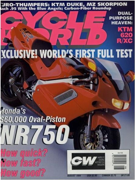 The August 1994 cover of <i>Cycle World</i>.
