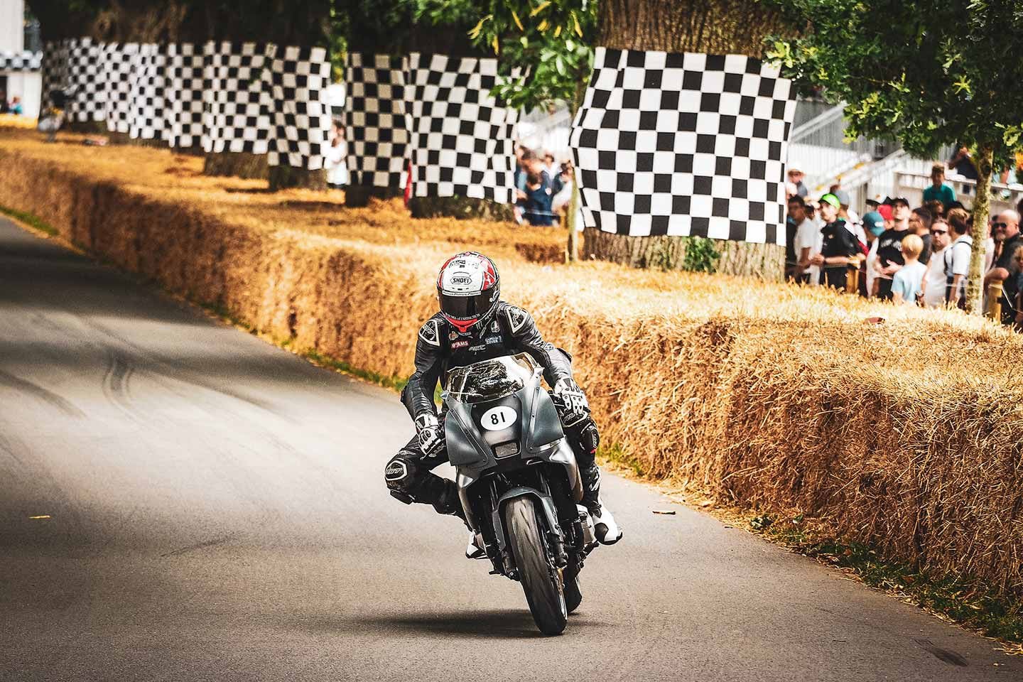 Former 500 Grand Prix racer and multitime British Superbike champ Niall Mackenzie on the DB40 at Goodwood.