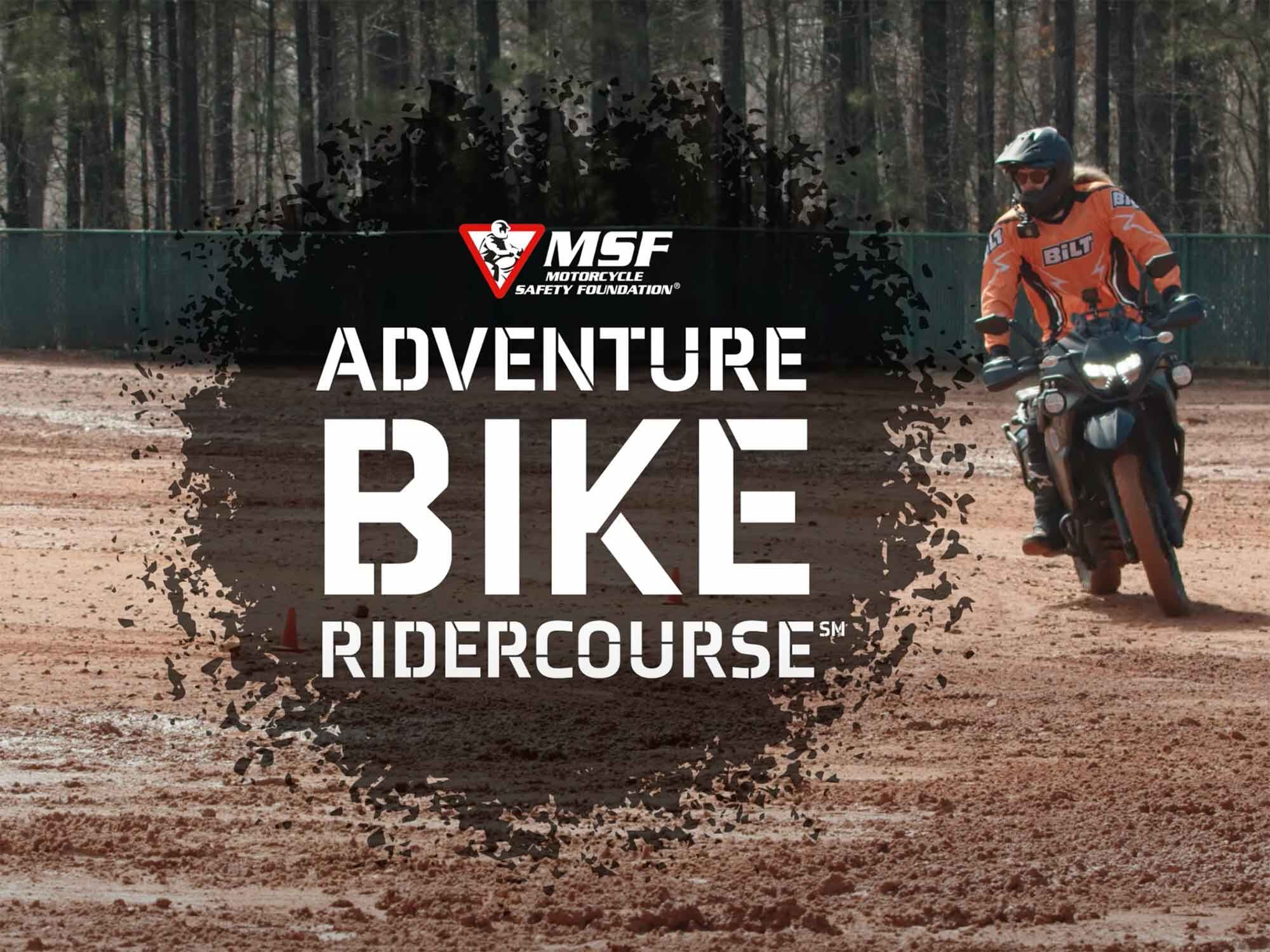 The MSF’s new AdventureBike RiderCourse helps riders build off-road riding skills such as riding in the dirt while standing.