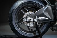 A carbon-fiber swing arm further reduces weight. Ducati claims a 368.2-lb dry for the Superleggera V4 Centenario.