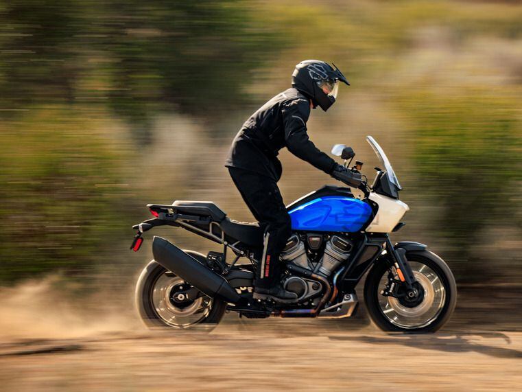 2022 Harley-Davidson Pan America 1250 Special in Fastback Blue/White Sand.