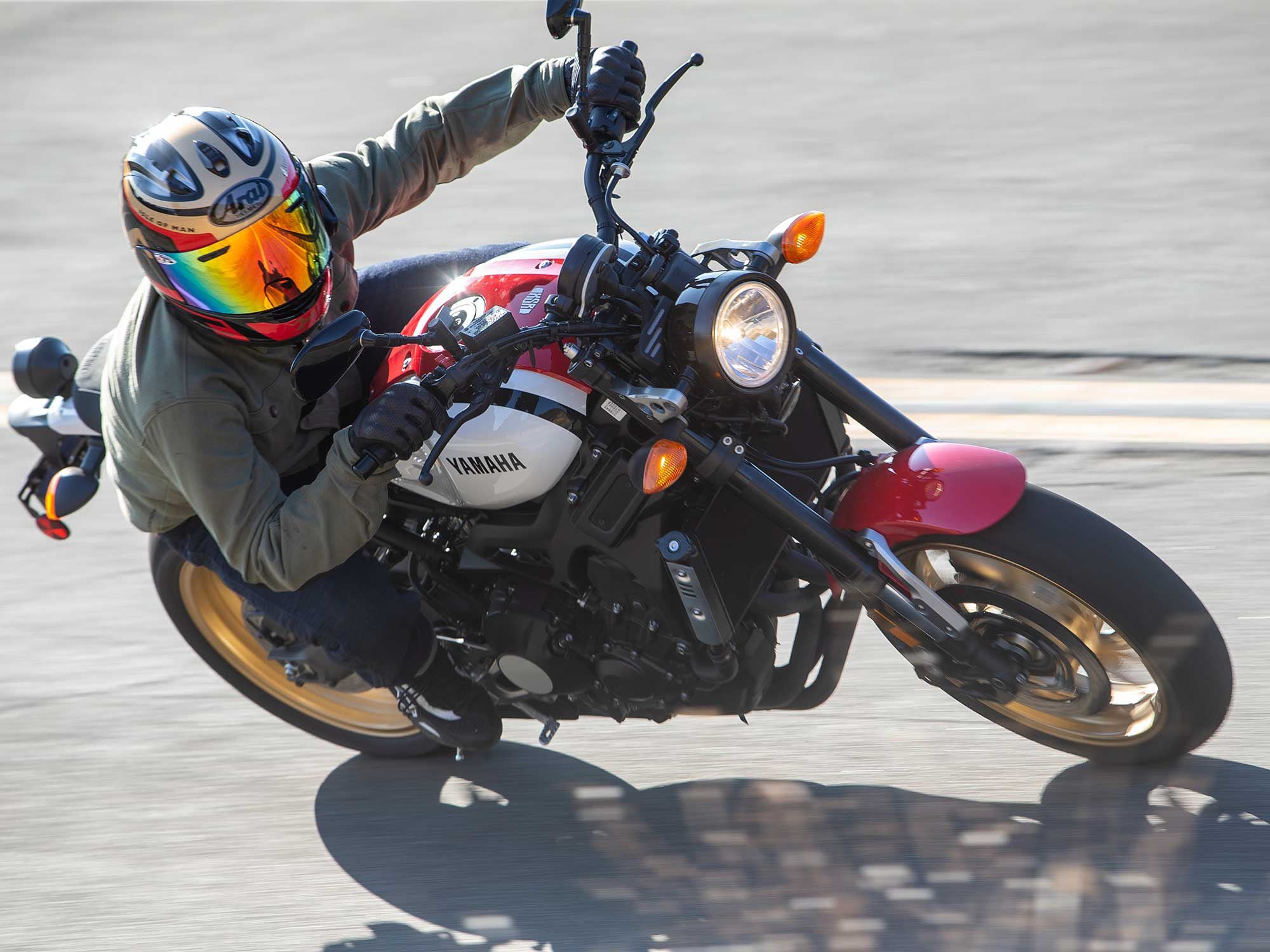Gilbert demonstrating the expert precision required to smoothly pilot the XSR900 through Malibu mountain roads.