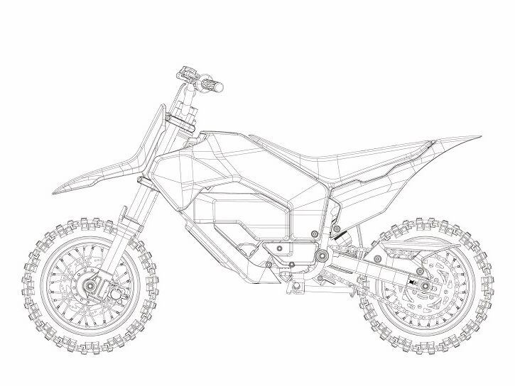 CFMoto’s smaller-wheeled model has 10-inch wheels front and rear and would be a direct competitor for KTM’s SX-E 3.