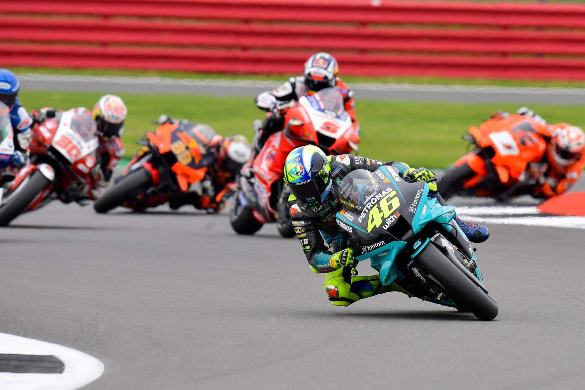 Valentino Rossi finished 18th, citing a lack of grip from his tires on the right side.