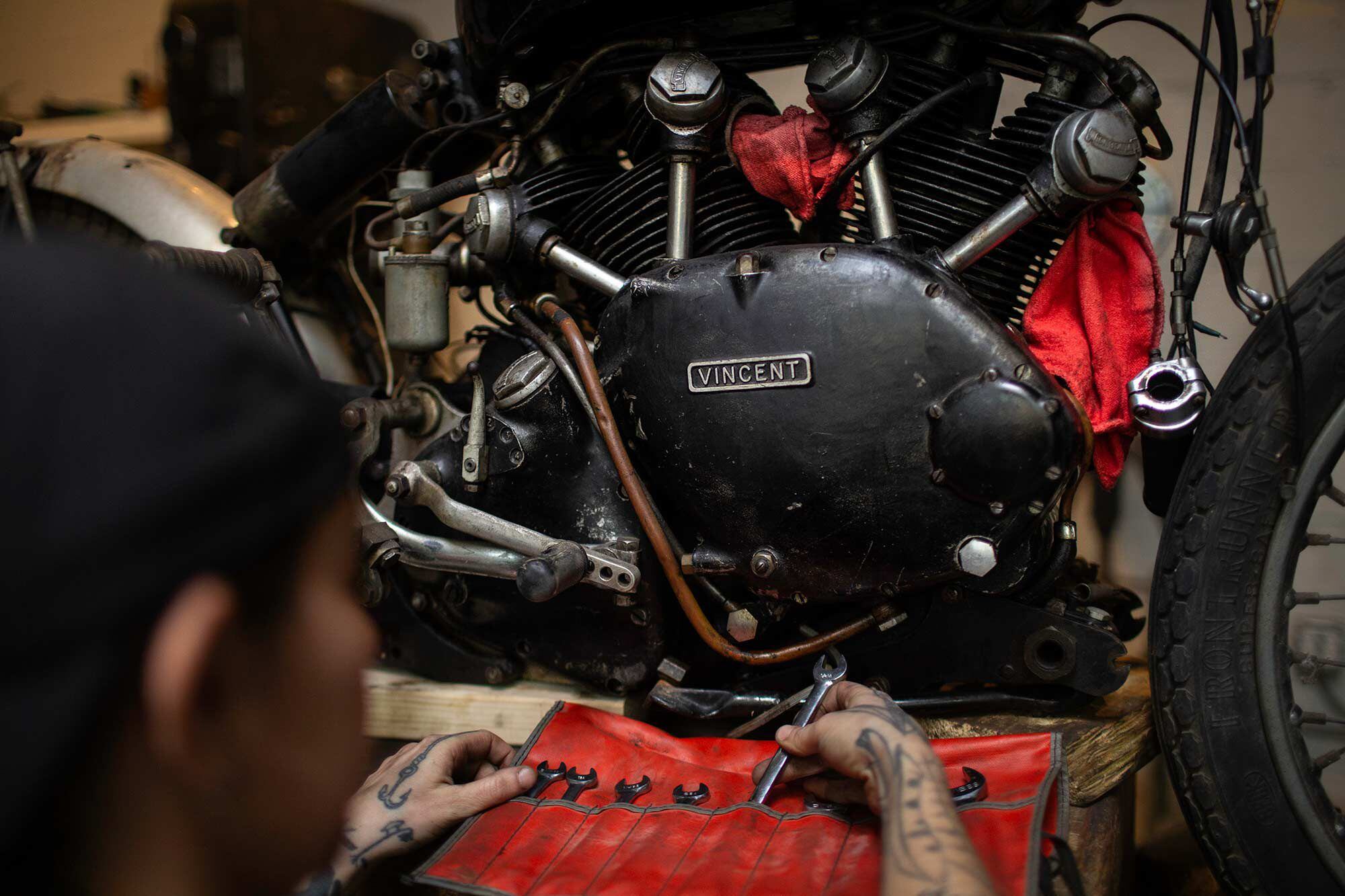 Looking up the bike’s numbers revealed that it is a 1951 Black Shadow Series-C.