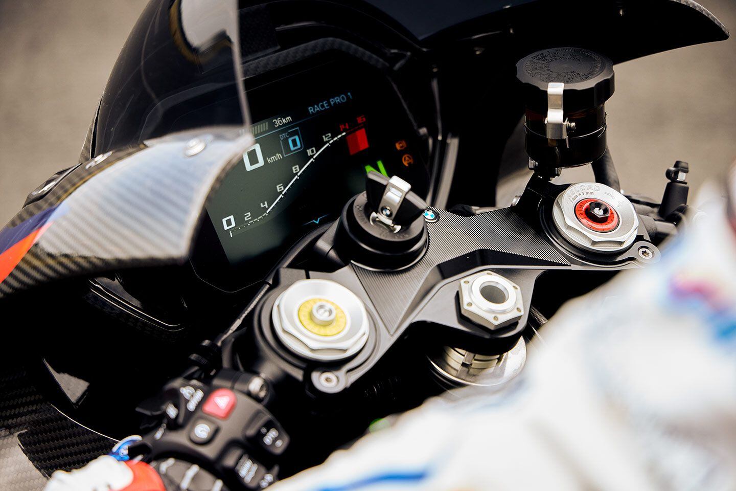 The M 1000 RR has the requisite Rain, Road, Dynamic, and Race settings, but it also has three Race Pro settings to dial in your perfect setup.