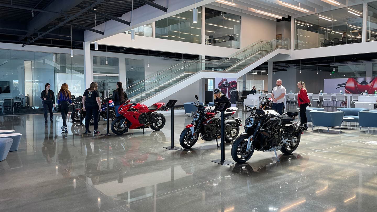 MV Agusta was center stage in the main lobby of Pierer Mobility USA for International Women’s Day.