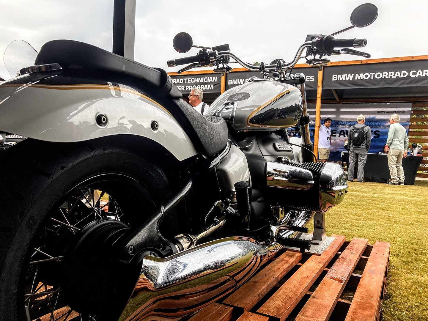 A 2023 BMW R 18 with Option 719 Metallic White Metallic paint, starting at $17,285 MSRP.