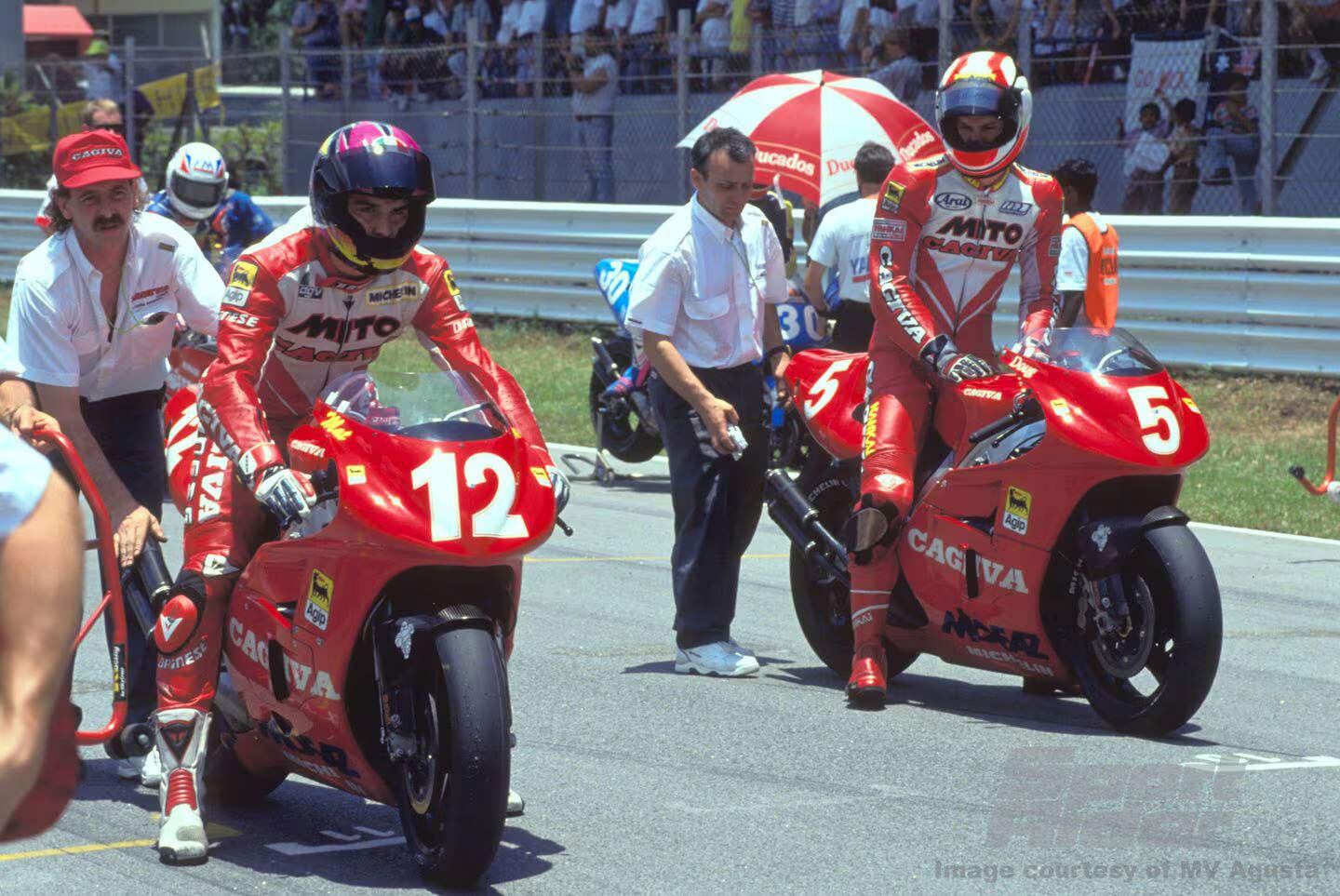 On the grid in ’93 with Doug Chandler (on right).