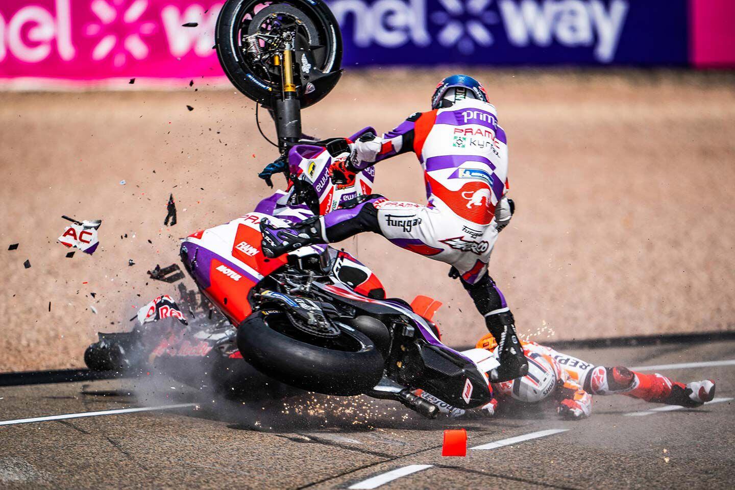 Marc Márquez’s crash-filled weekend included a rather terrifying incident with Johann Zarco.
