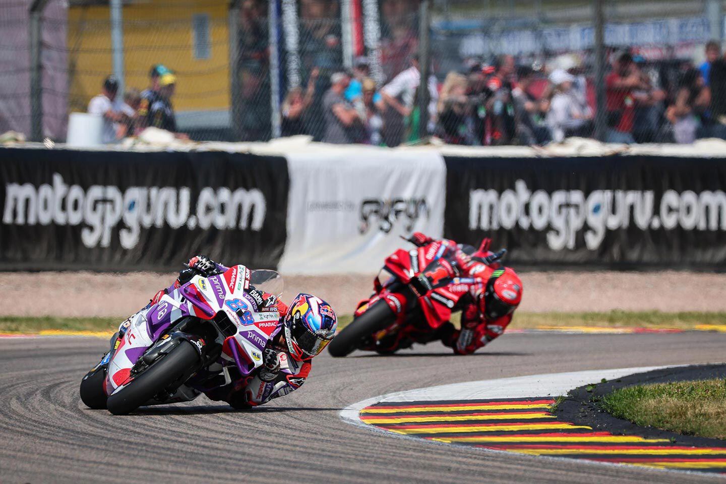 Jorge Martín managed tire wear brilliantly to come out on top at the Sachsenring.