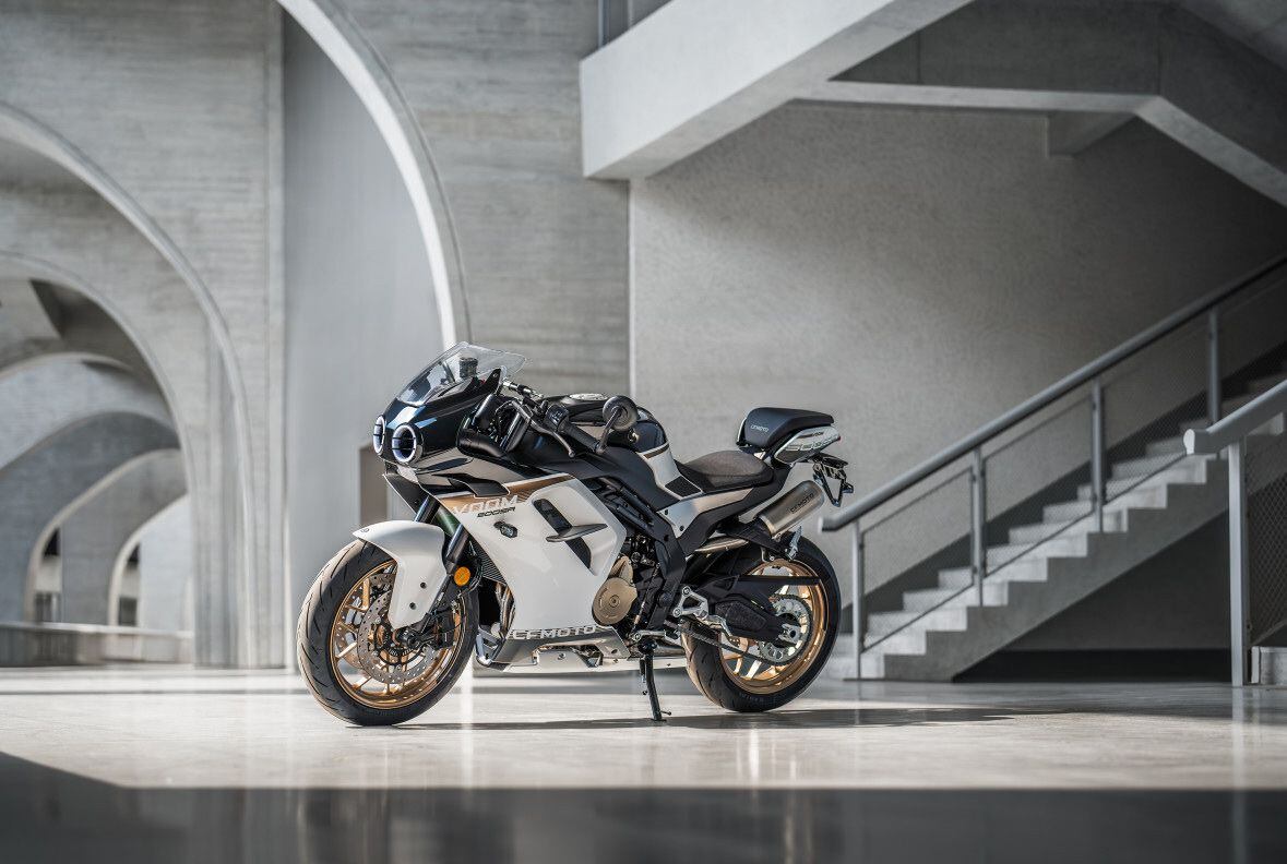 The CFMoto 500SR Voom looks production ready, but CFMoto has not released specifics.