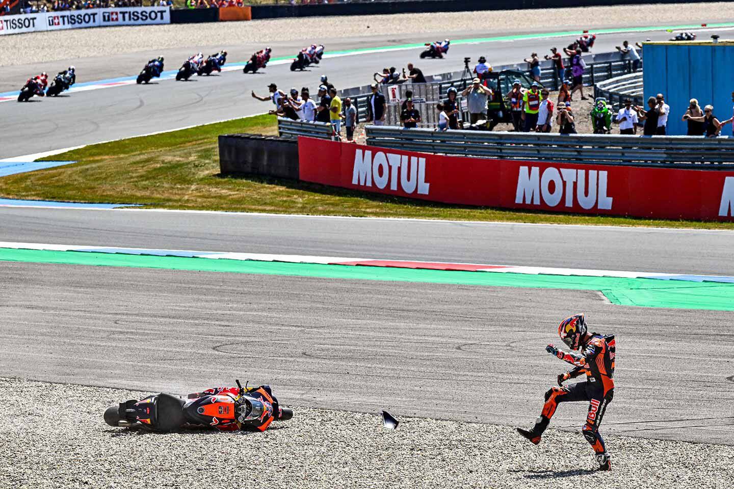 Jack Miller was not the only racer to lose the front end in Sunday’s race.