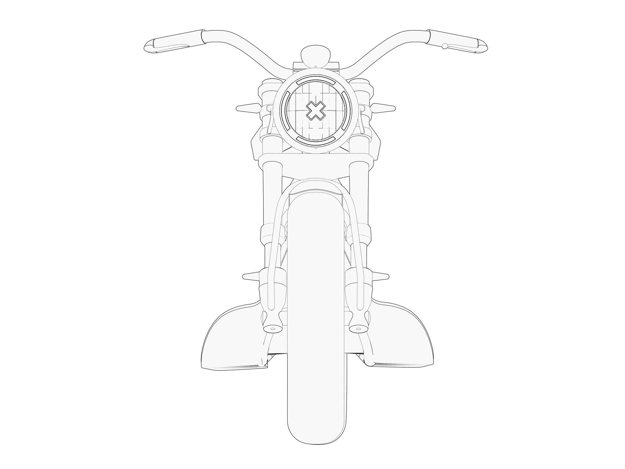 X marks the spot, or at least is a recurring design element in many of Brixton’s previous bikes. Sole instrumentation appears to be a single dial set atop the handlebar.