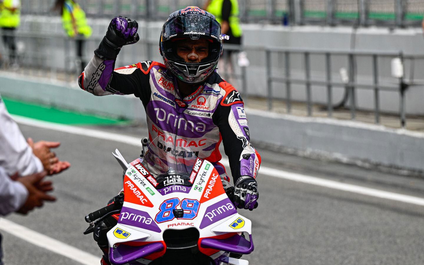 Jorge Martín found it hard to manage traction in the same way as the Aprilia riders, but still managed a strong third-place result on Sunday.