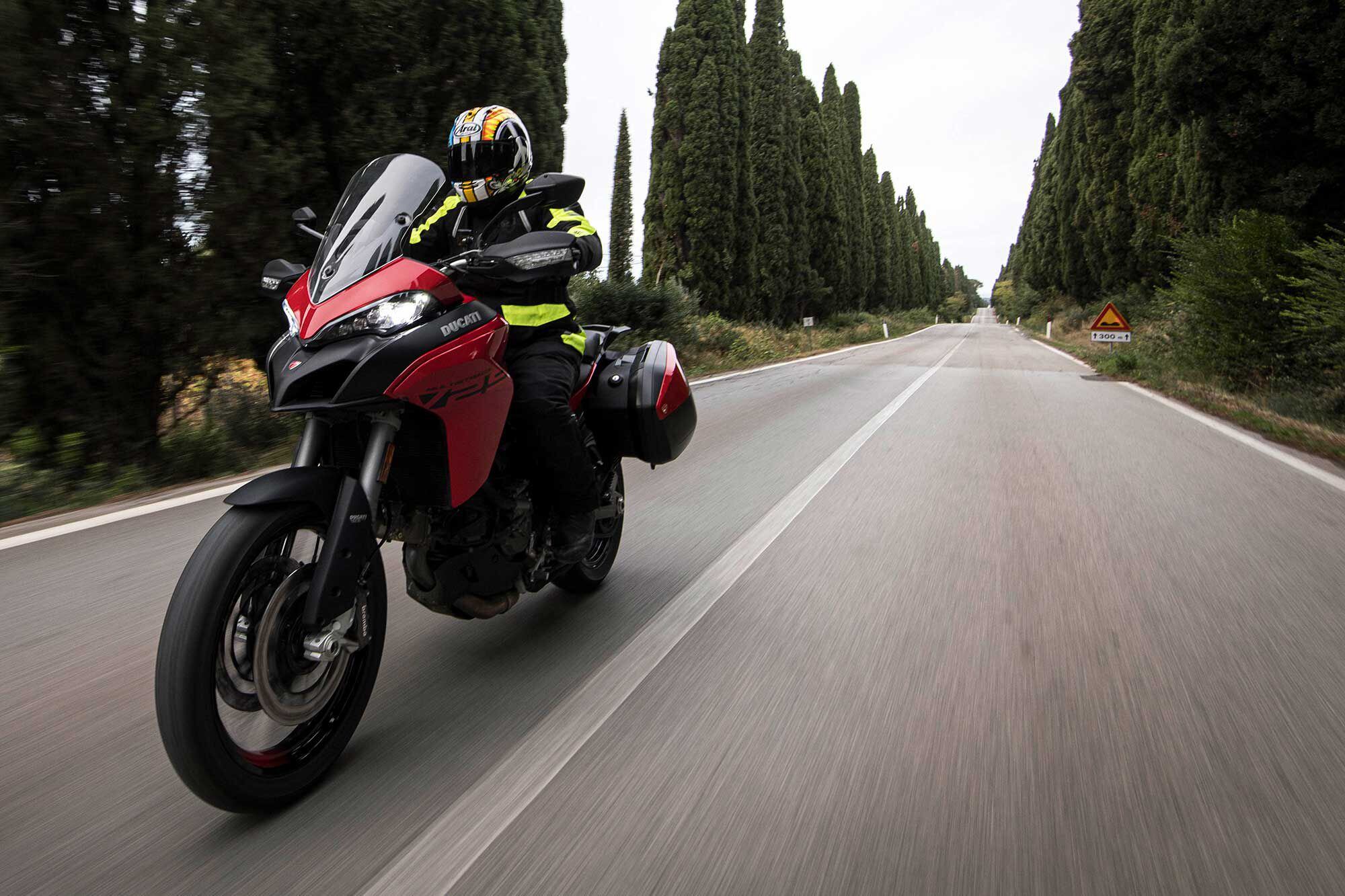 Ducati’s current evolution of the 937cc V-twin-powered Multistrada is capable, comfortable, and has plenty of power for an entirely enjoyable road trip.