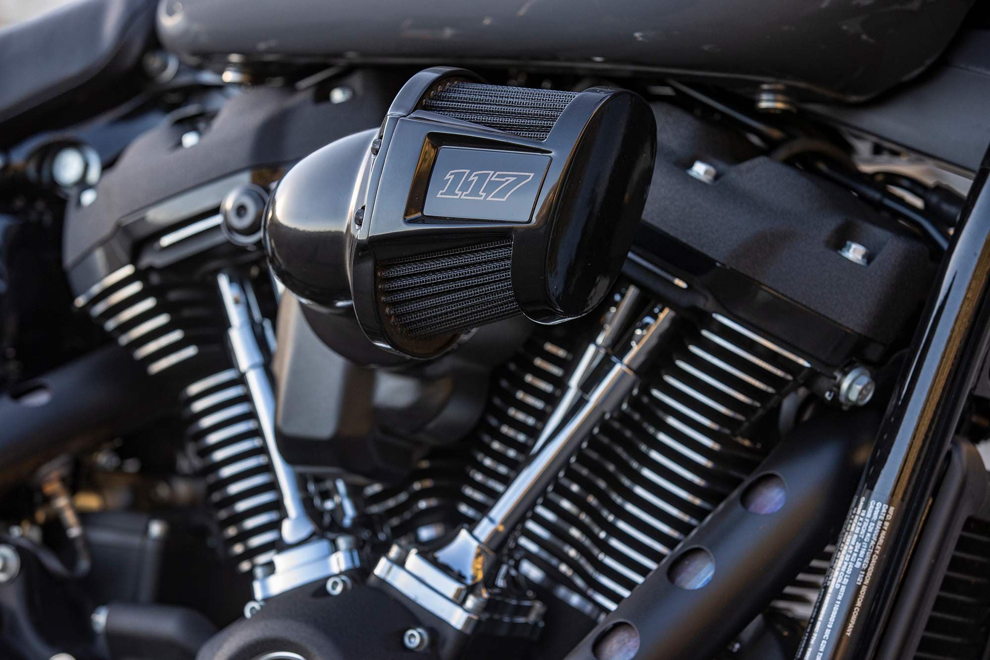 A Heavy Breather intake is tuned to work with the Milwaukee-Eight 117.