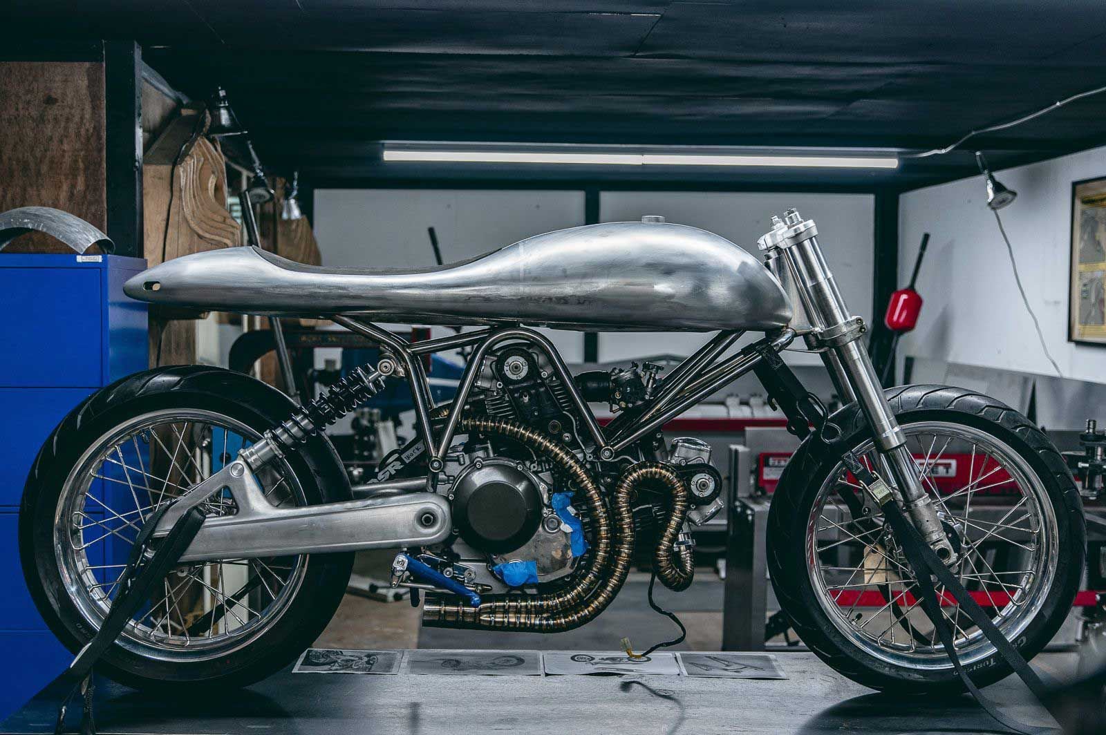 Revivals Cycles’ “The Fuse,” a custom that uses a Ducati 1100 air-cooled engine, will make its public debut in 2022.