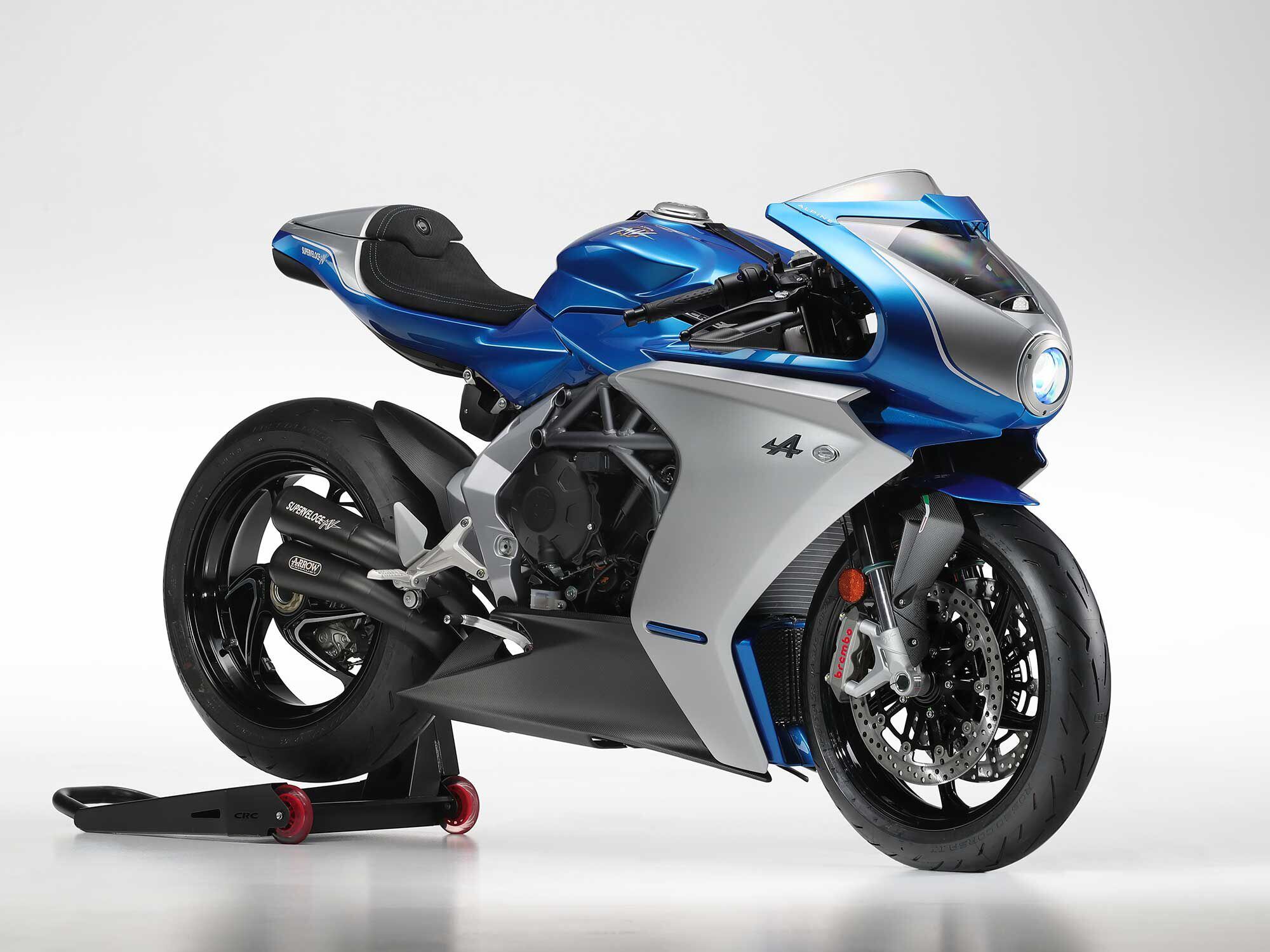 At 36,300 euros on the price tag here’s MV Agusta’s latest limited-edition motorcycle, the Superveloce Alpine.