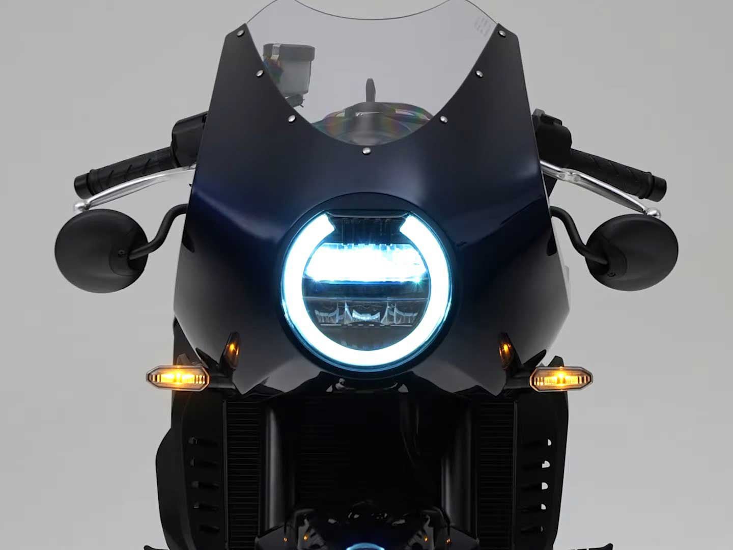 Head on view of the new Honda Hawk 11. When it launches, it will likely be offered only in Japan—at least at first.
