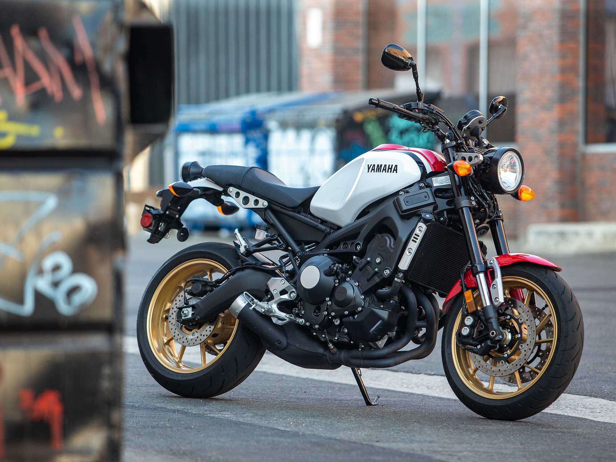 Yamaha’s 2020 XSR900 in Radical White/Rapid Red starts at $9,499.