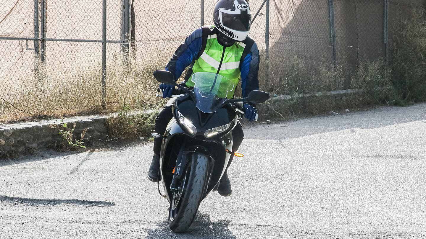 The headlight is borrowed straight off the Tiger Sport 660.