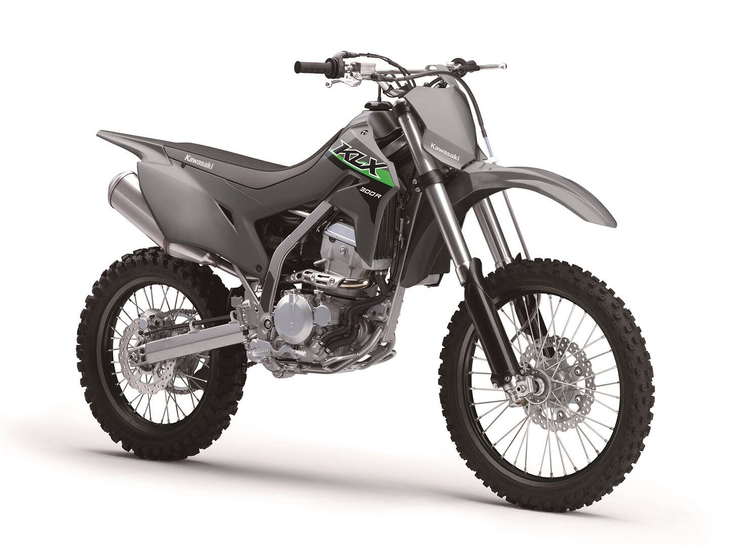The 2024 Kawasaki KLX300R in Battle Gray ($6,199).