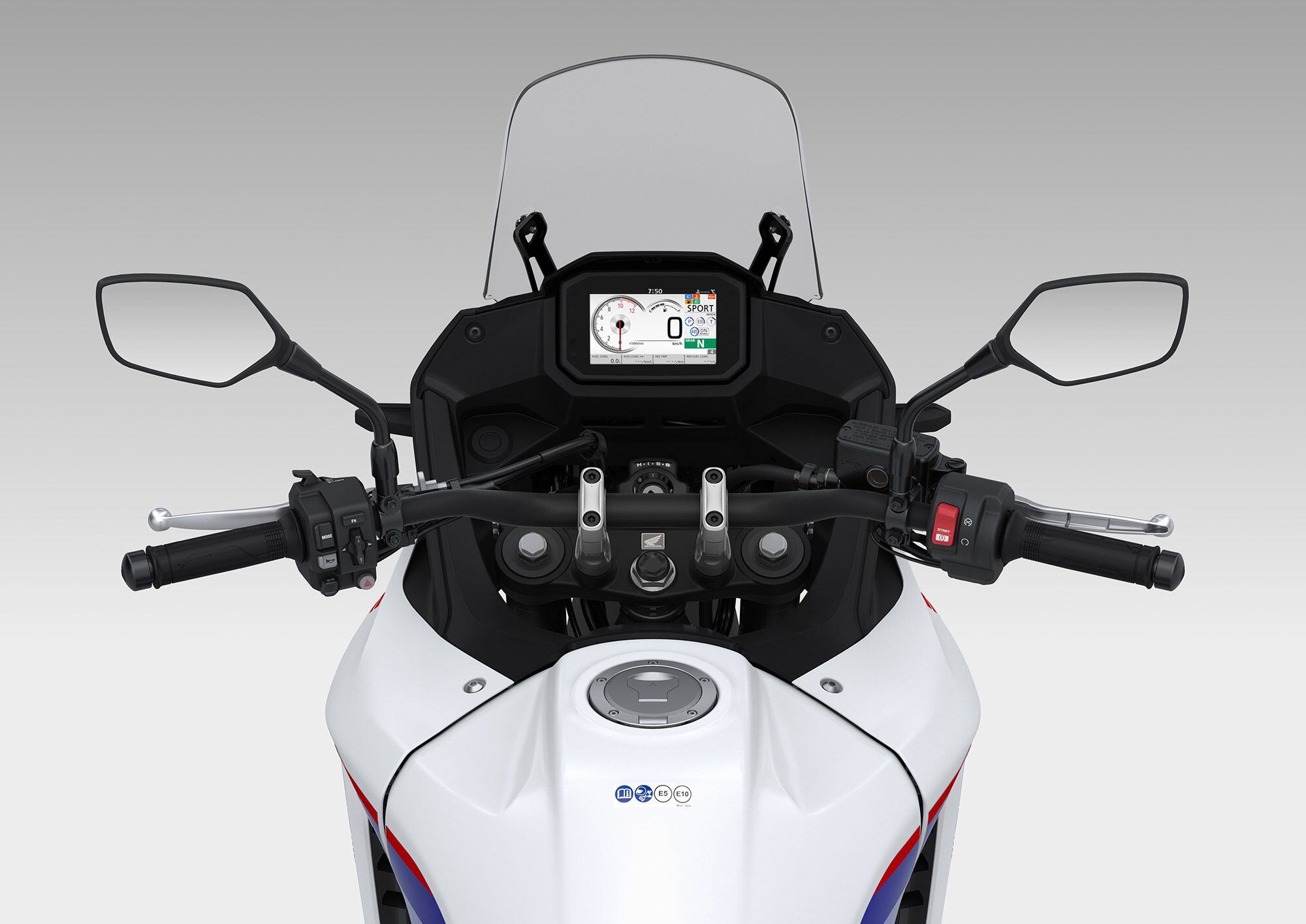 The cockpit view shows the new TFT display that allows riders to optimize the riding modes to their liking.