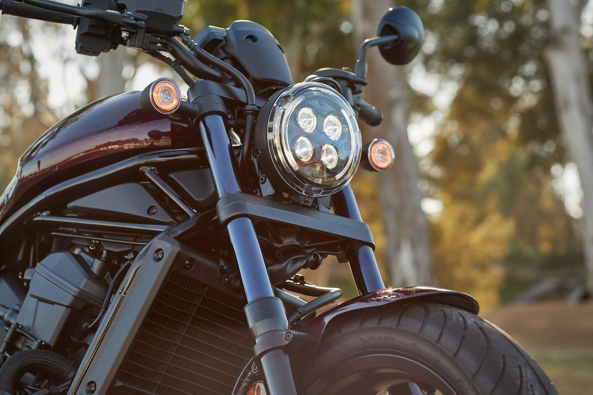 LED lighting comes standard on both Rebel 1100 models.