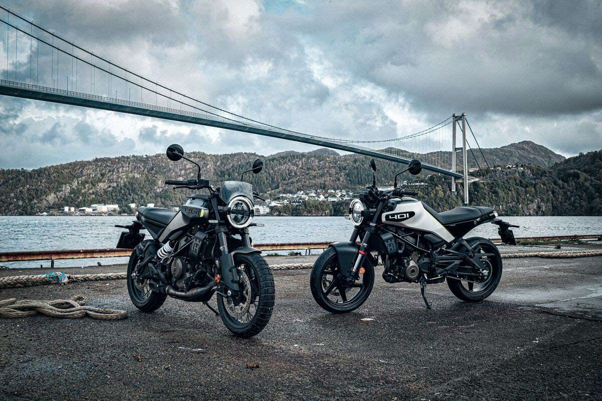 The 2024 Husqvarna Vitpilen 401 and Svartpilen 401.