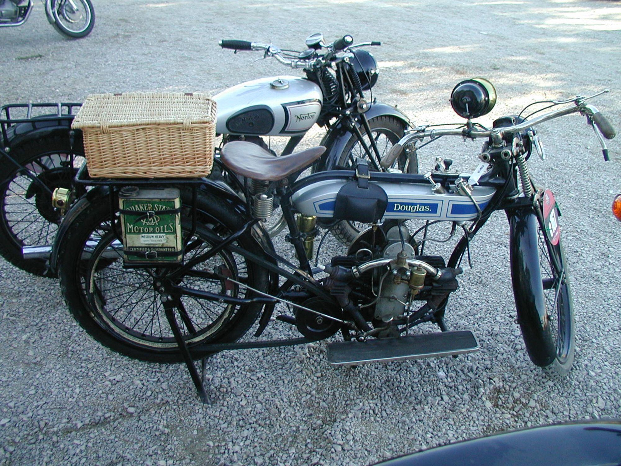 Douglas oriented the cylinders of its flat twin front to back.