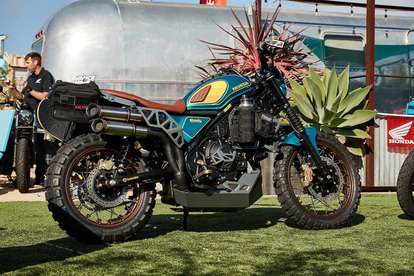 Honda has a number of accessories already available for the SCL500, but for a better idea what the bike can look like when customized, it tasked Steady Garage with doing a custom build. Camping trip, anyone?