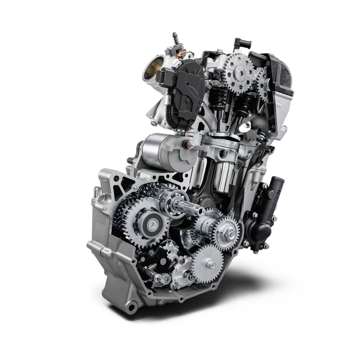 The 2024 KTM 390 Duke’s LC4c single has an updated gearbox and top end.