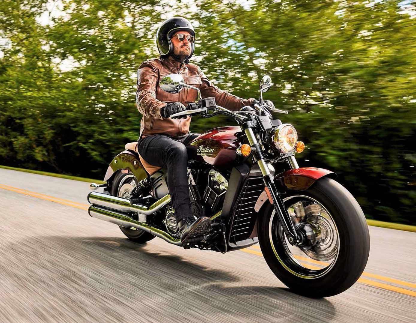 Plenty to choose from here; all seven of Indian’s Scout models have insanely low 25.6-inch seat heights. Base-model Scout shown.