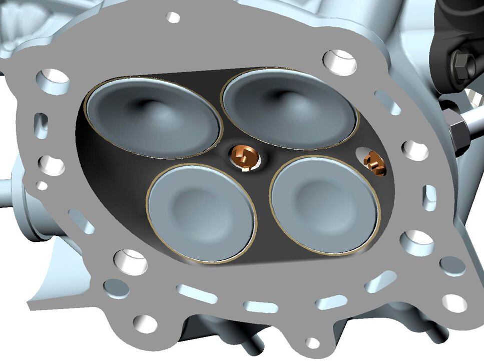 Four-valve engines need less valve overlap because of the speed at which they produce curtain area.