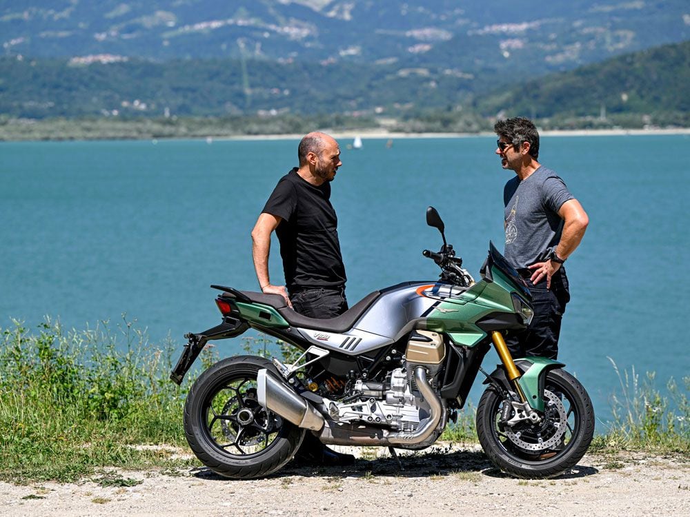 Who better than to spend the day riding with than Moto Guzzi’s head of motorcycle engineering, Piero Soatti.