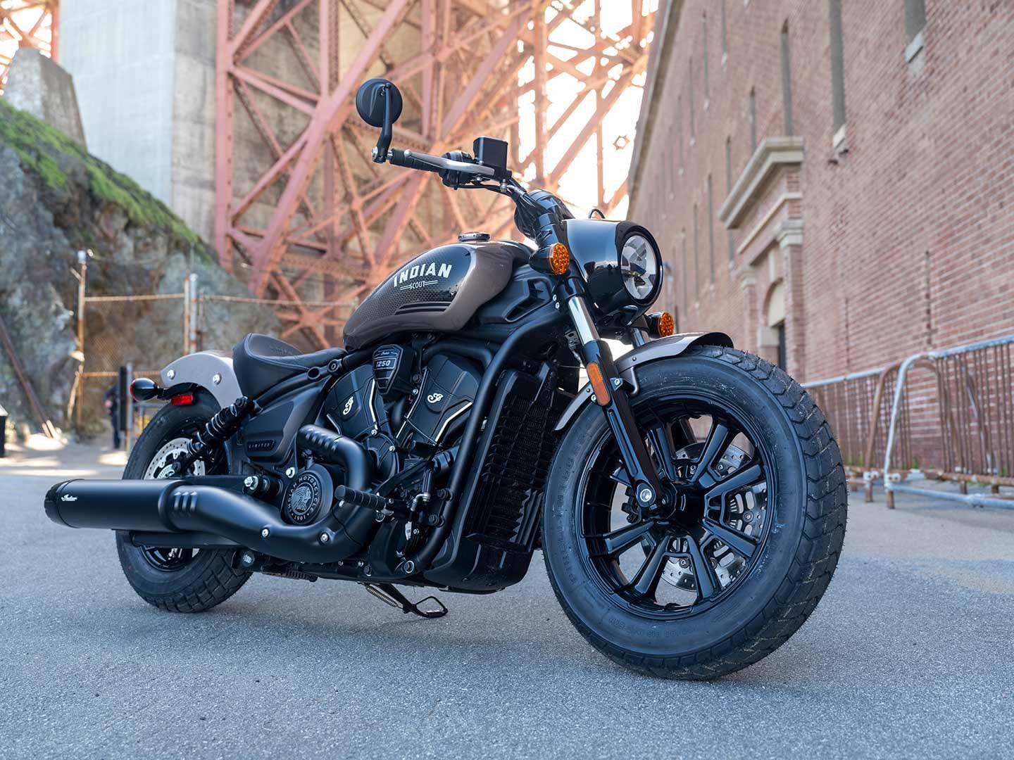 The Scout Bobber has 1 inch less rear suspension travel at just 2 inches. | Photo: Tim Sutton