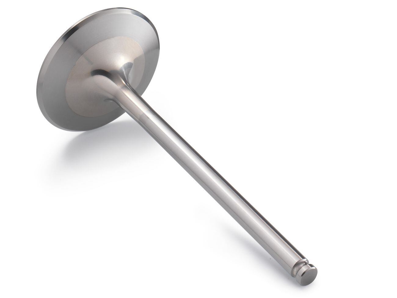 A titanium intake poppet valve used in a KTM 1290 Super Duke R.