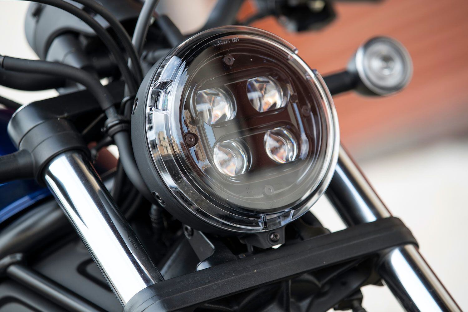The four-bulb LED headlight that illuminates the road ahead.
