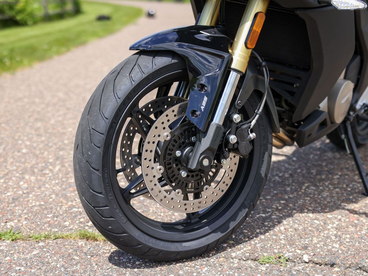 Unlike typical adventure-style motorcycles with 19-inch front wheels, the 650 Adventura arrives with a 17-inch front wheel.