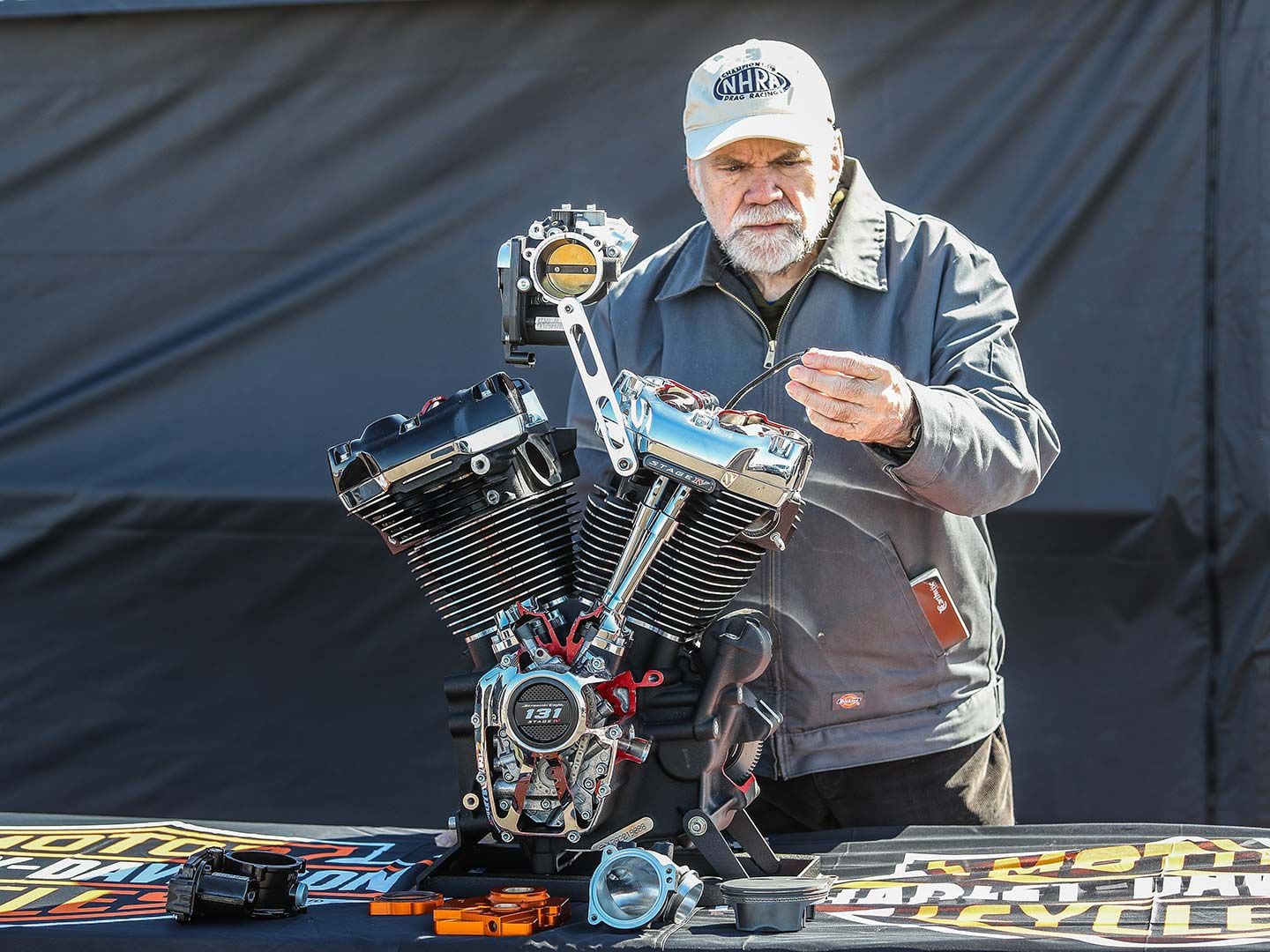 Taking a close look at Harley-Davidson’s 131R engine used in its factory King of the Baggers racing effort.