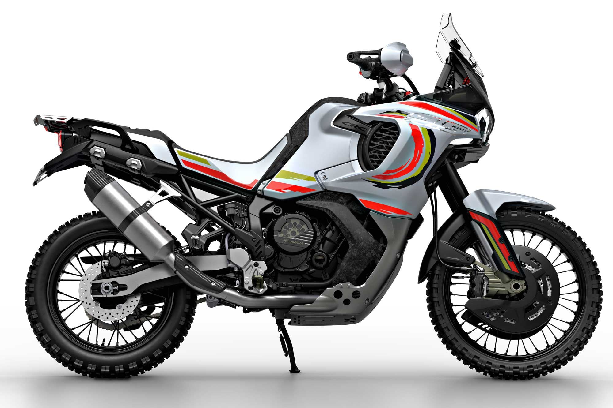 An MV Agusta without a single-sided swingarm? The Lucky Explorer 9.5 takes its off-road role seriously.