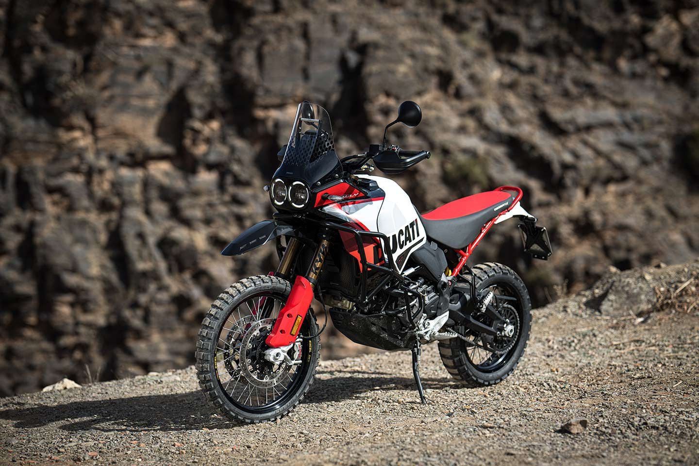 Ducati’s DesertX Rally is built to take the abuse of serious off-road riding.